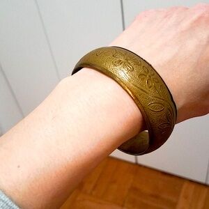 Boho Brass Artisan Bangle Bracelet